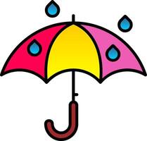 paraply fylld lutning ikon vektor