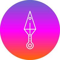 Kunai Linie Gradient Kreis Symbol vektor