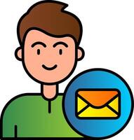 Email gefüllt Gradient Symbol vektor