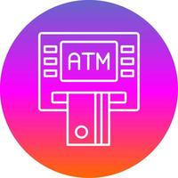 Geldautomat Maschine Linie Gradient Kreis Symbol vektor