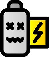 batteri död- fylld lutning ikon vektor