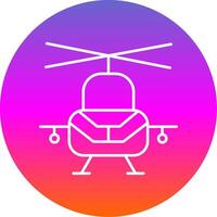 Militär- Hubschrauber Linie Gradient Kreis Symbol vektor