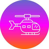 helikopter linje lutning cirkel ikon vektor