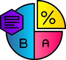 paj Diagram fylld lutning ikon vektor