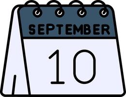 10 .. von September gefüllt Gradient Symbol vektor