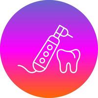 Dental bohren Linie Gradient Kreis Symbol vektor