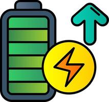 Batterie voll gefüllt Gradient Symbol vektor