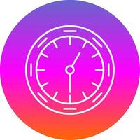 Mauer Uhr Linie Gradient Kreis Symbol vektor