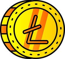 litecoin fylld lutning ikon vektor