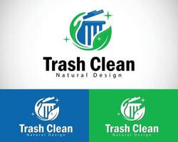 Müll reinigt Logo kreativ Müll entfernen Design Konzept organisch Müll Pflege vektor