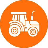 Traktor Glyphe Kreis Mehrfarbig Symbol vektor