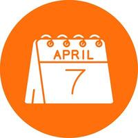 7:e av april glyf cirkel Flerfärgad ikon vektor