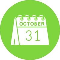 31: a av oktober glyf cirkel Flerfärgad ikon vektor