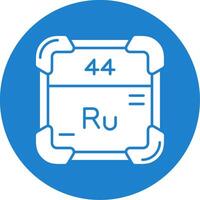 Ruthenium Glyphe Kreis Mehrfarbig Symbol vektor