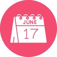 17:e av juni glyf cirkel Flerfärgad ikon vektor