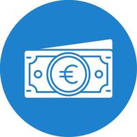 euro glyf cirkel Flerfärgad ikon vektor