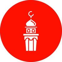 minaret glyf cirkel Flerfärgad ikon vektor