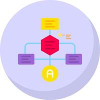 Flussdiagramm Glyphe eben Blase Symbol vektor