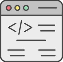 webb kodning linje fylld ljus ikon vektor