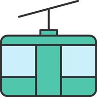 Seilbahn Linie gefüllt Licht Symbol vektor