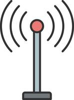 Antenne Linie gefüllt Licht Symbol vektor