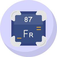 francium glyf platt bubbla ikon vektor