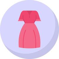 kvinnor klänning glyf platt bubbla ikon vektor