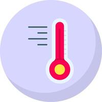 Thermometer Glyphe eben Blase Symbol vektor