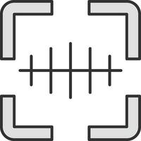 Barcode Scanner Linie gefüllt Licht Symbol vektor