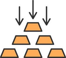 Gold Barren Linie gefüllt Licht Symbol vektor