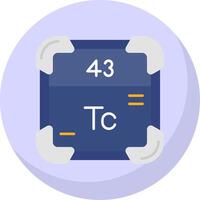 Technetium Glyphe eben Blase Symbol vektor