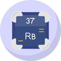 Rubidium Glyphe eben Blase Symbol vektor