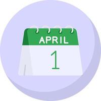 1:a av april glyf platt bubbla ikon vektor