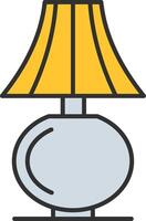 Tabelle Lampe Linie gefüllt Licht Symbol vektor