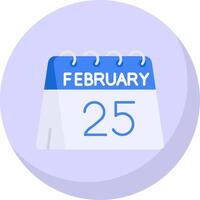 25:e av februari glyf platt bubbla ikon vektor