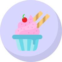 Cupcake Glyphe eben Blase Symbol vektor