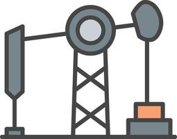 Petroleum Linie gefüllt Licht Symbol vektor