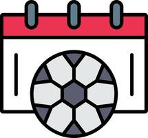 fotboll schema linje fylld ljus ikon vektor