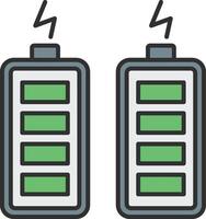 Batterien Linie gefüllt Licht Symbol vektor