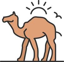 Kamel Linie gefüllt Licht Symbol vektor