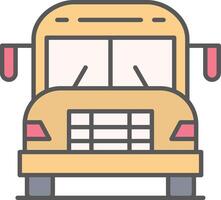 Schule Bus Linie gefüllt Licht Symbol vektor