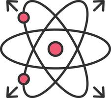 Atom Linie gefüllt Licht Symbol vektor