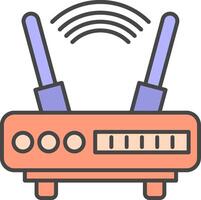 W-lan Linie gefüllt Licht Symbol vektor