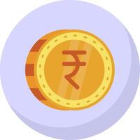 Rupee Glyphe eben Blase Symbol vektor