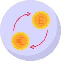 valuta utbyta glyf platt bubbla ikon vektor