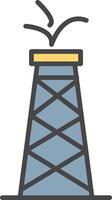Öl Turm Linie gefüllt Licht Symbol vektor