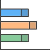 Bar Diagramm Linie gefüllt Licht Symbol vektor