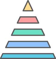 pyramid Diagram linje fylld ljus ikon vektor