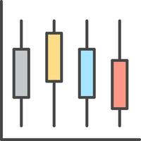 Diagramm Linie gefüllt Licht Symbol vektor