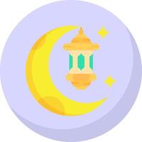 ramadan glyf platt bubbla ikon vektor